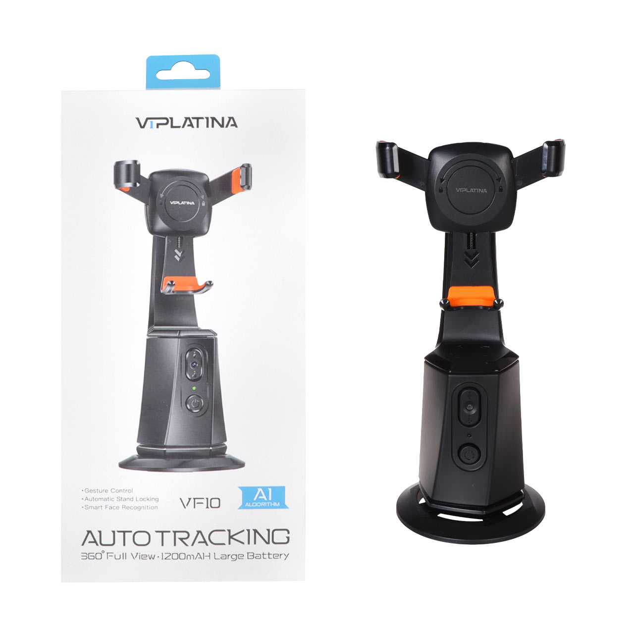 پایه نگه دارنده گوشی موبایل با قابلیت تعقیب سوژه VIPLATINA مدل VF10 - مشکی (گارانتی 18 ماه تعویض نیکان همراه)